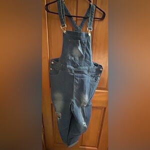 New Shein Distressed Denim Overalls size 2x